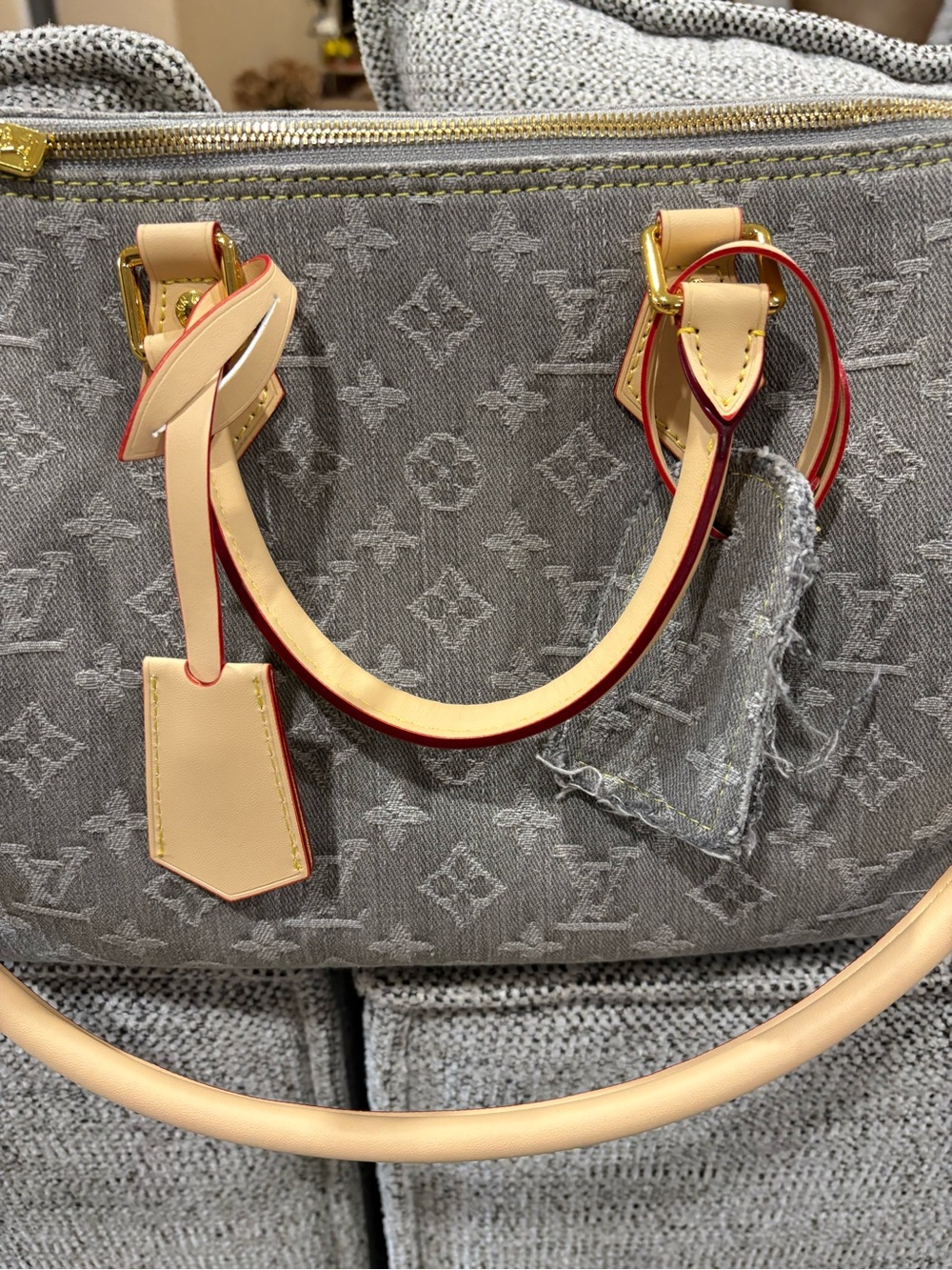 Source Unknown Beige Monogram Canvas Satchel with Gold Hardware - Picture 2 of 15